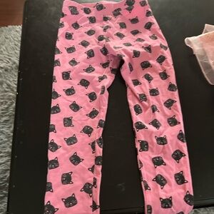 Cat & Jack Pink Leggings with Black Cat Design